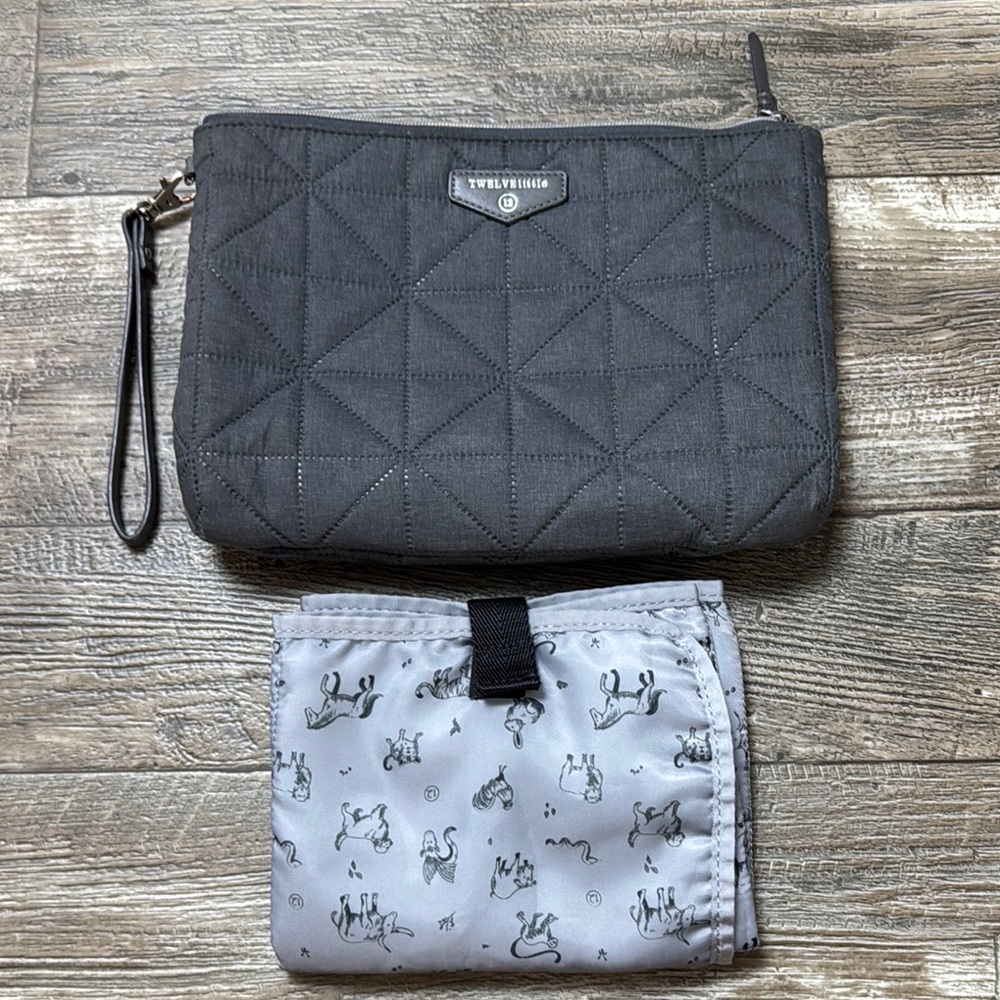 TWELVElittle Quilted Denim Pouch Diaper Bag